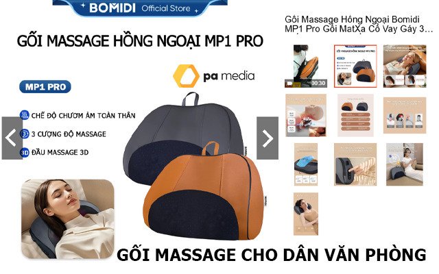 Gối Massage cổ vai gáy cho dân văn phòng (Người làm MMO, Freelancer )