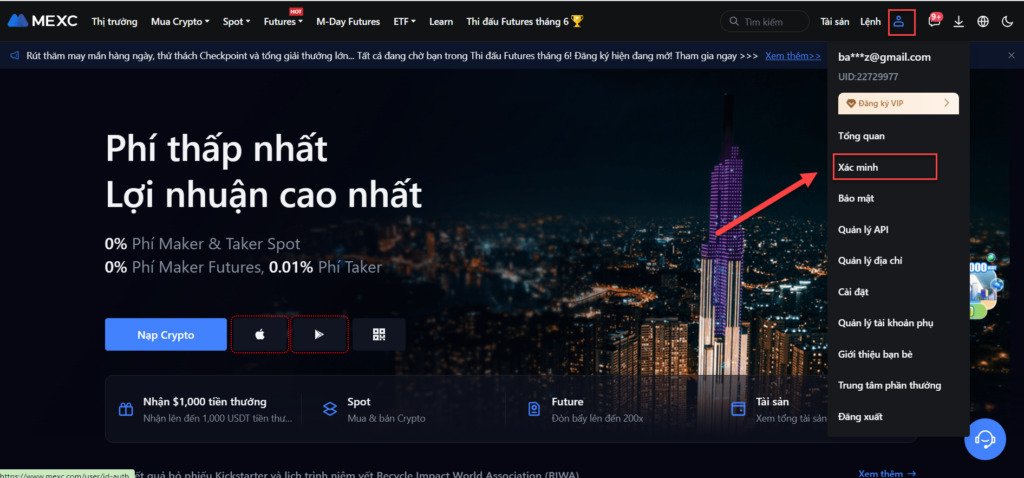 man-hinh-chinh-cua-mexc-bo-cuc-gon-va-de-thao-tac