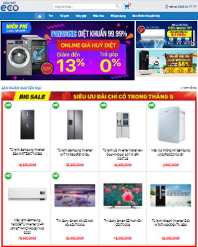 Mẫu web điện máy eco