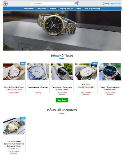 Mẫu web đồng hồ Mạnh Huy