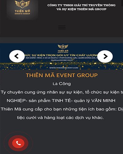 Web sự kiện Thiên Mã